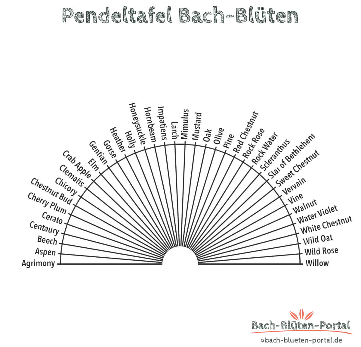 Pendeltafel Bachblüten